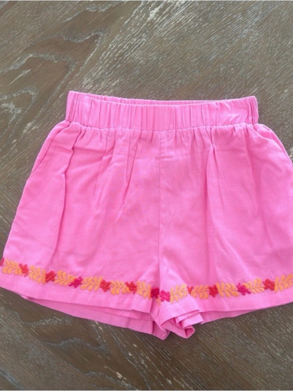 Pink Embroidered Women’s Shorts